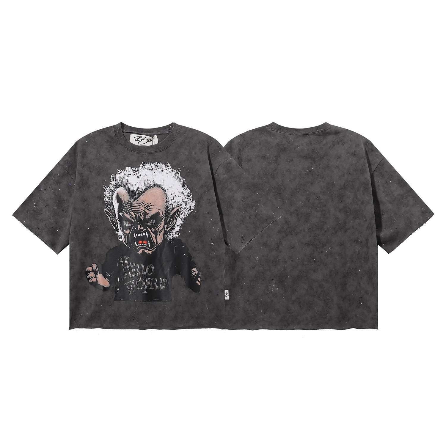 Design Bkyo Stay High Graphic Oversized T-Shirt Charcoal T-Shirts - 3
