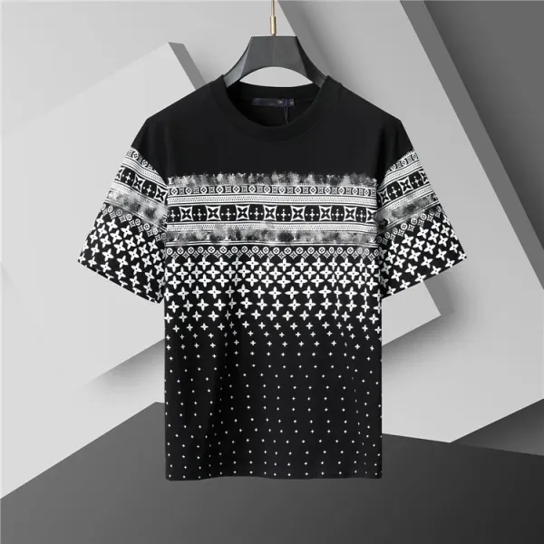 Design Geometric Pattern Black and White T-Shirt - 1