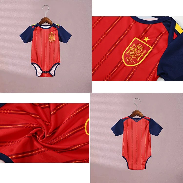 Design Croatia National Team Inspired Baby Bodysuit Red and White Checkered Jersey Clothing - 8