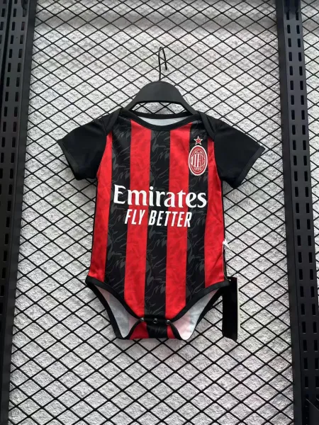 AC Milan 2023-24 Home Kit Baby Bodysuit Red / Black Clothing - 1