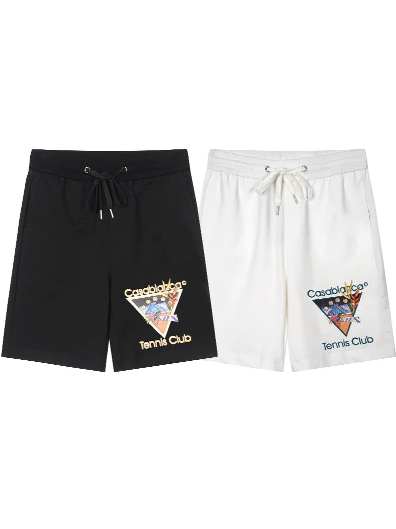 Plaza Casa Graphic Print Drawstring Waist Shorts White - 10