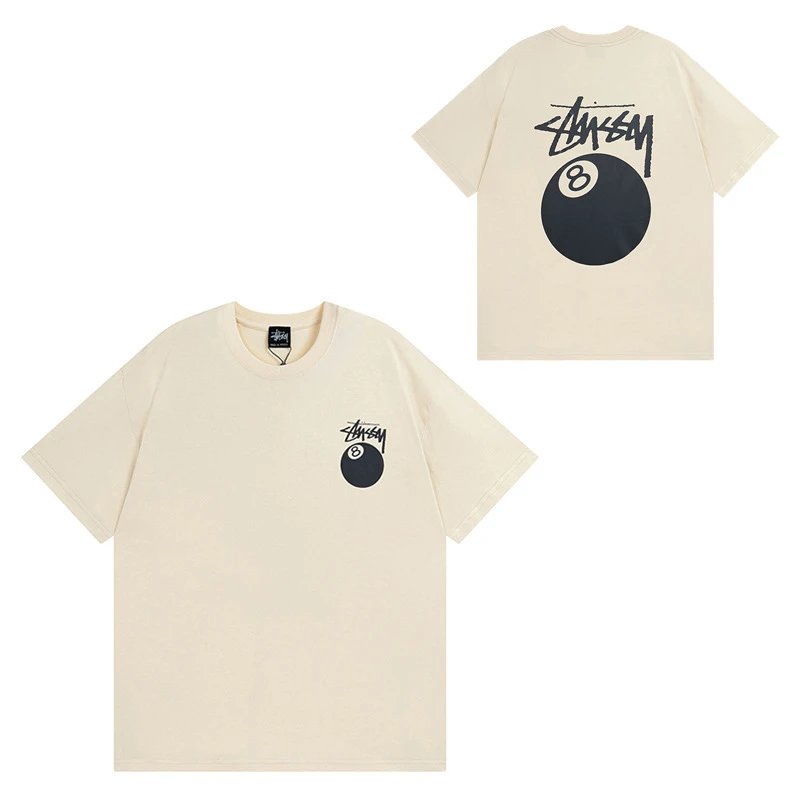 Stüssy T-Shirts Short-Sleeve Graphic Logo Print — 850 Apricot Color