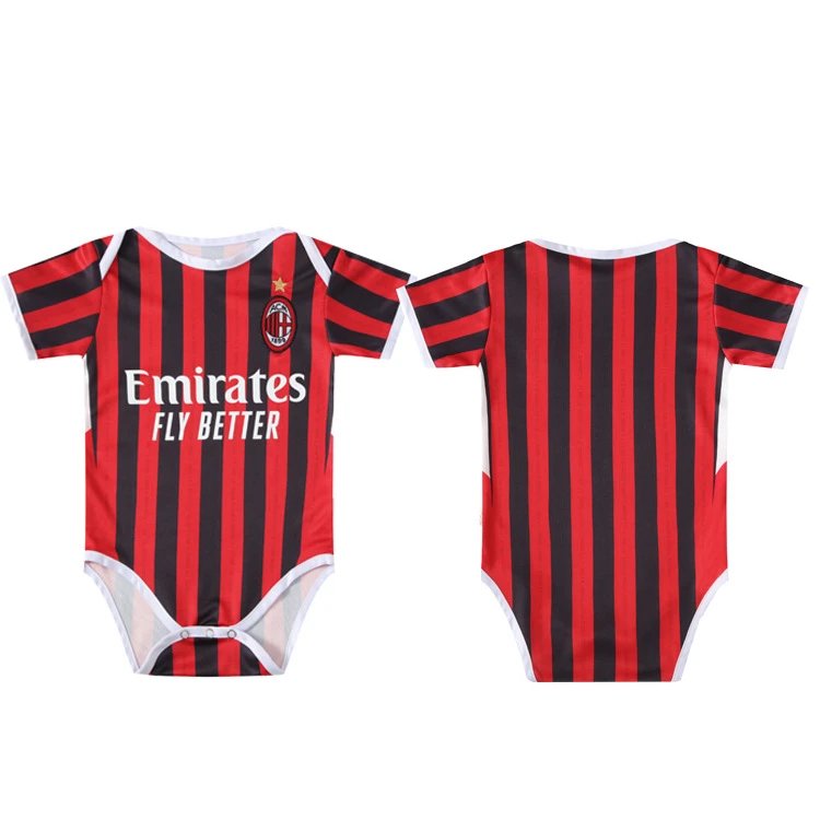 Design Real Madrid x Emirates White Baby Bodysuit, Manchester City x Etihad Blue Baby Bodysuit, AC Milan x Emirates Red-Black Baby Bodysuit, FC Barcelona x Spotify Maroon-Blue Baby Bodysuit, Juventus Black-White Baby Bodysuit Clothing - 5