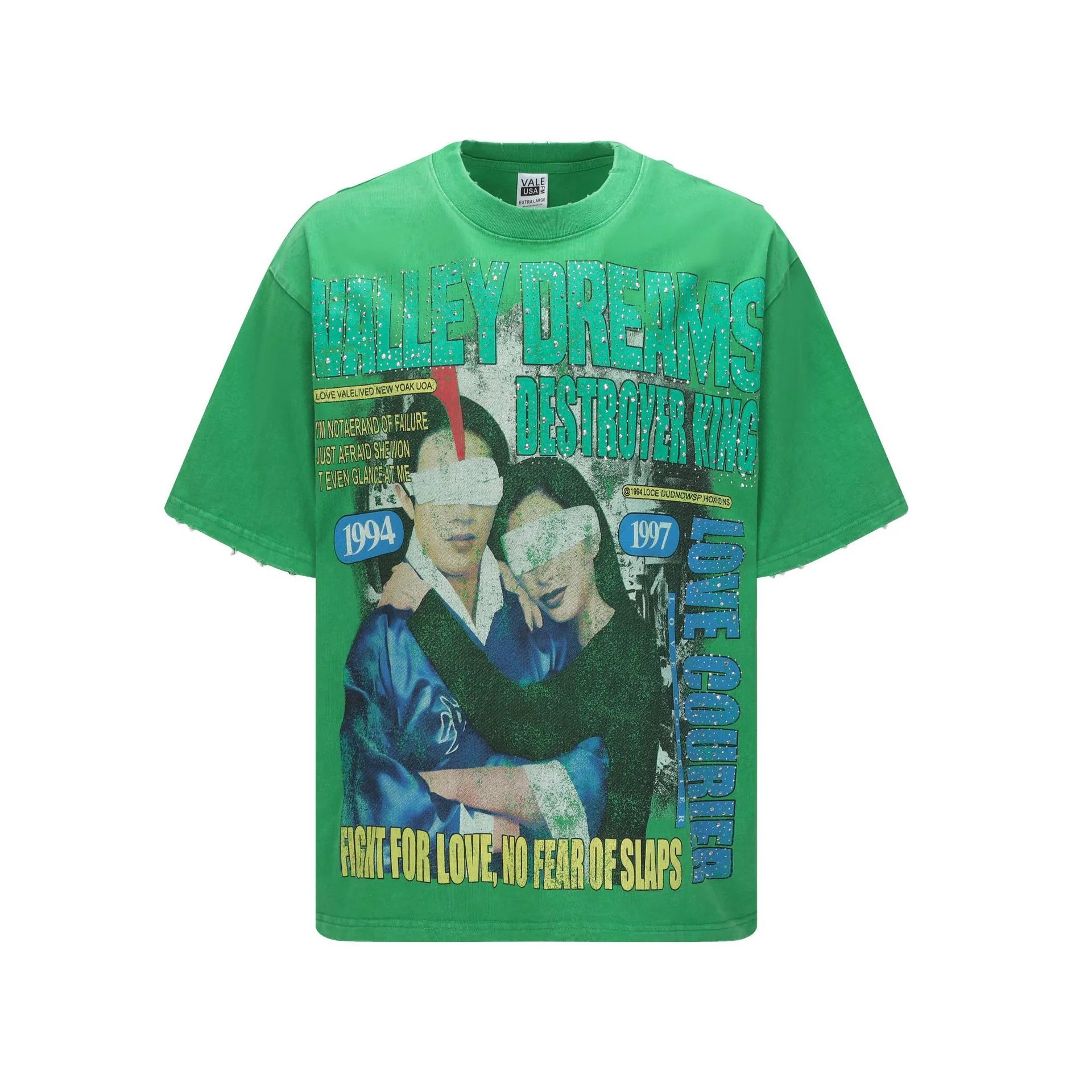 Design Vale USA Haunted House Graphic Oversized T-Shirt Black T-Shirts - 24
