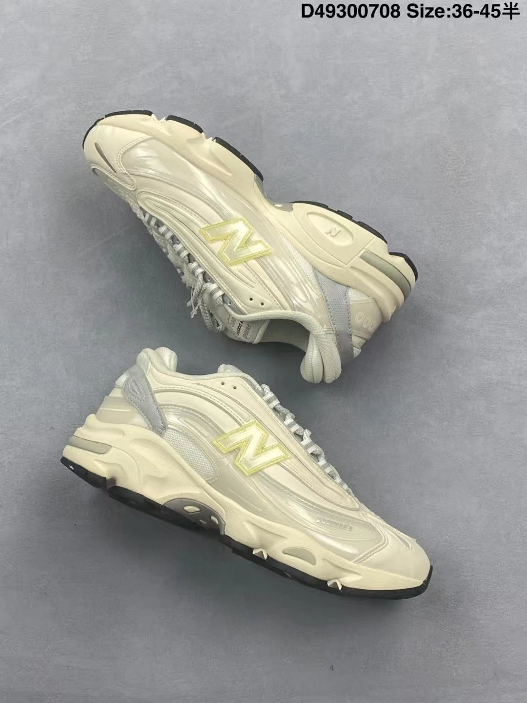New Balance 1000 Silver Metallic Cream Chunky Sneakers - 4