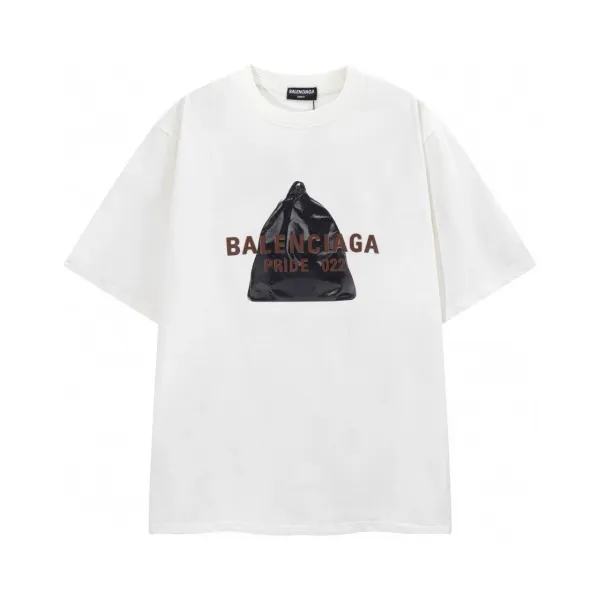 Balenciaga Pride 022 Garbage Bag Print White T-Shirt - 1
