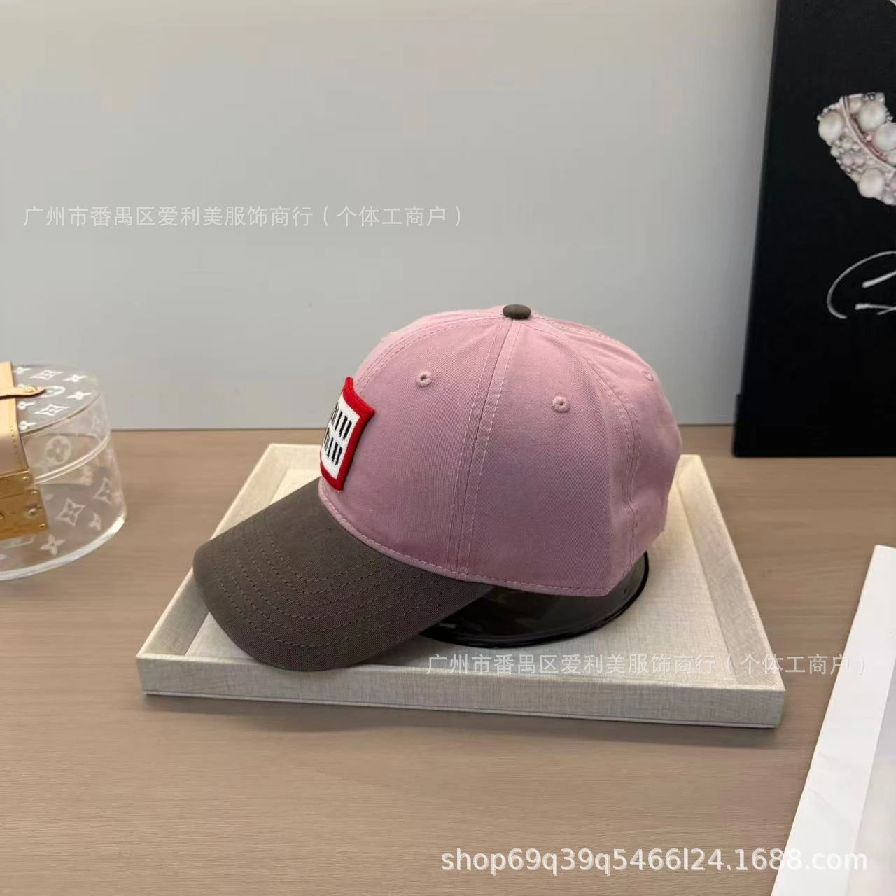 Miu Miu Logo Patch Baseball Cap Pink and Brown - 11