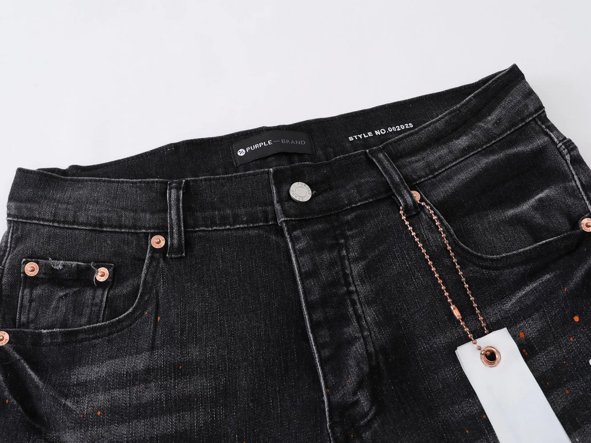 Purple Brand Paint Splatter Distressed Jeans Black - 5