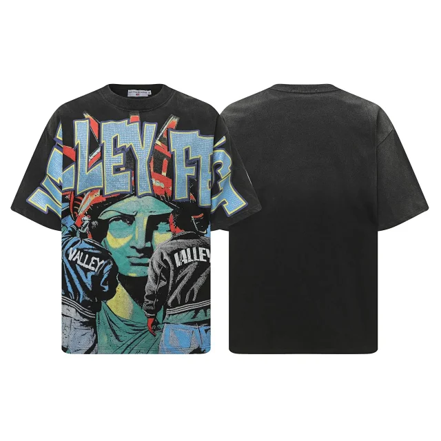 VALE T-Shirts Washed graphic print short-sleeve T-shirt product detail image 6