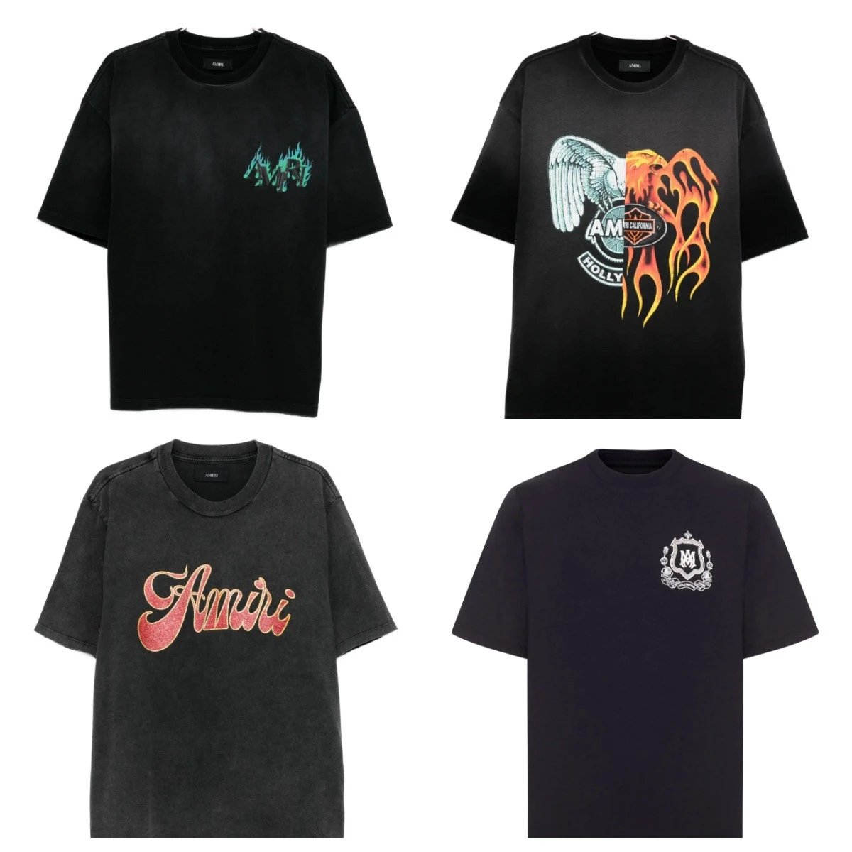Amiri Club Amiri Hollywood Graphic T-Shirt Black - 3