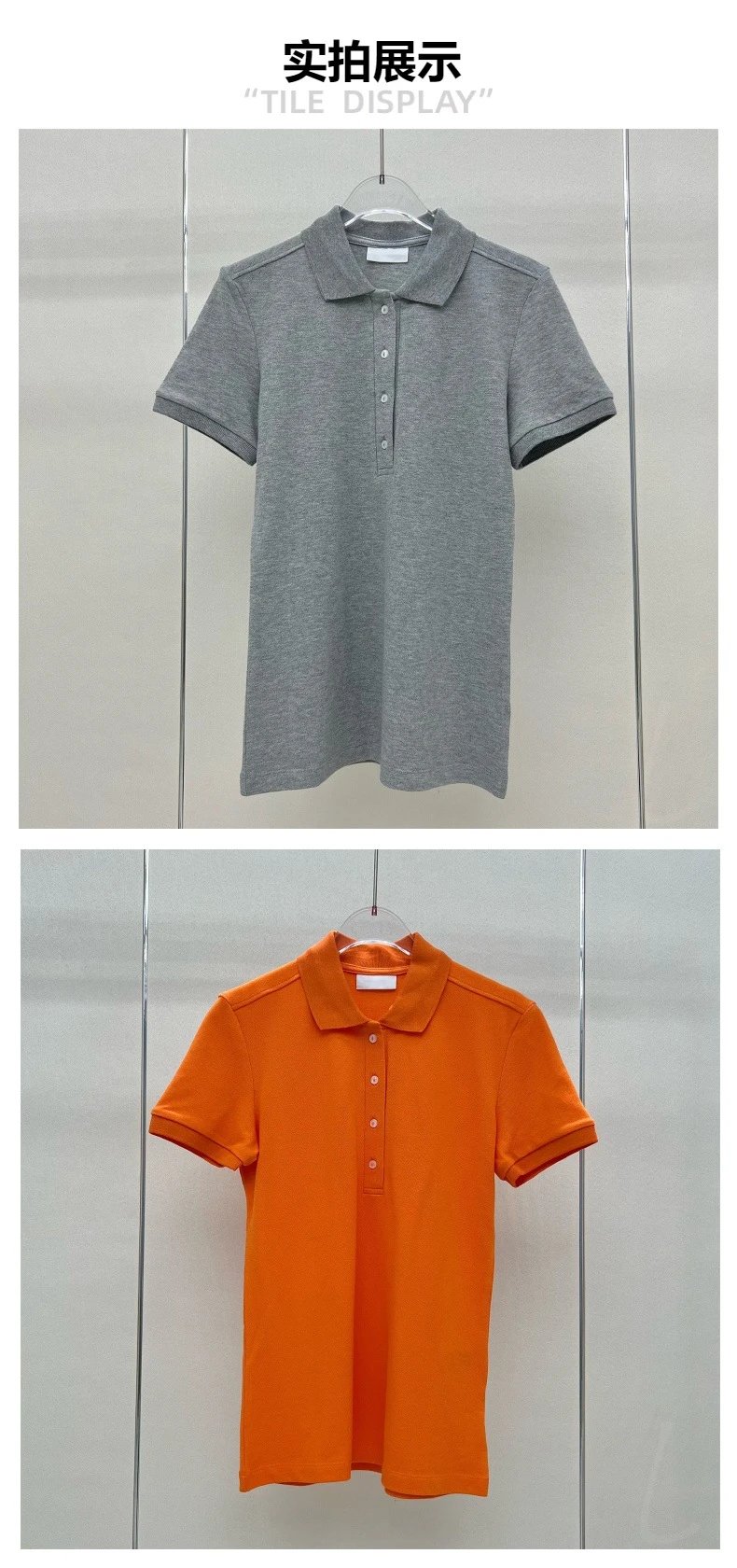 Design Classic Fit Orange Polo Shirt Tops Polo - 7