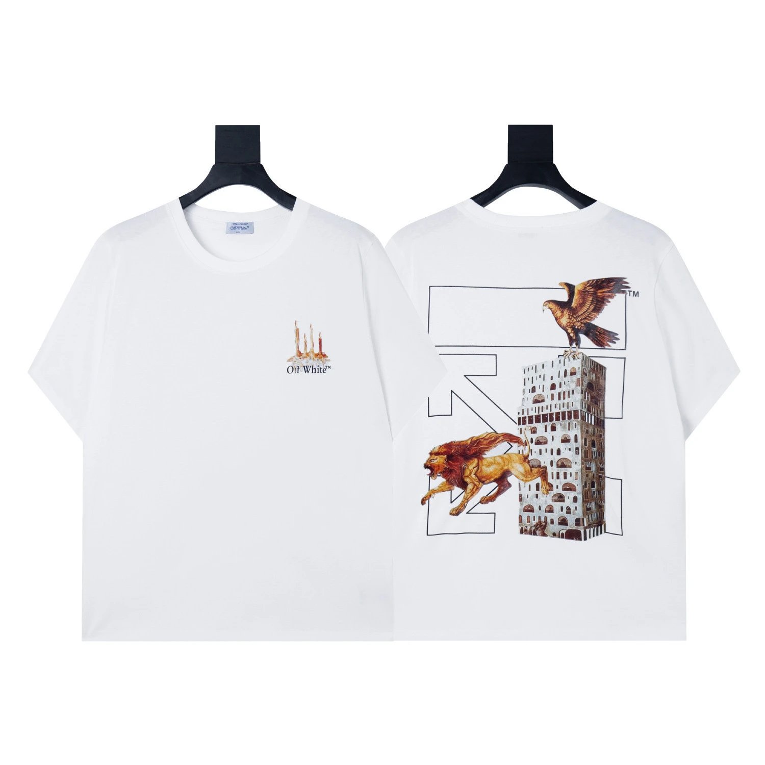 Off-White Arrow Crack Print White T-Shirt - 24