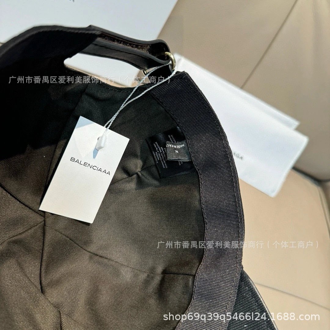 Balenciaga Logo Embroidered Black Baseball Cap - 11