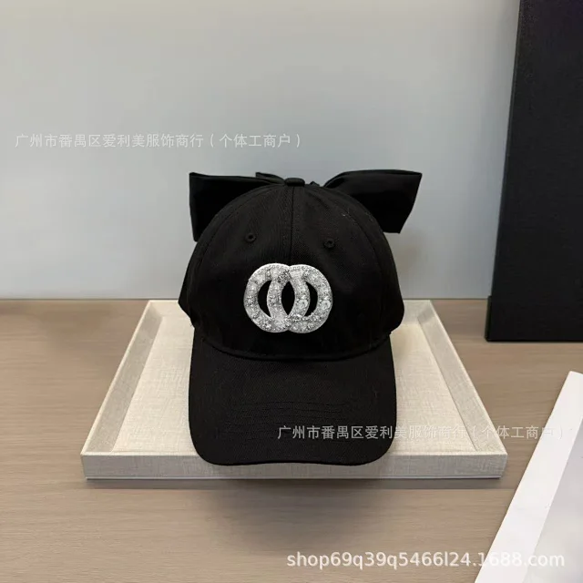 Chanel Hats Rhinestone Double-C Bow Baseball Cap product detail image 9