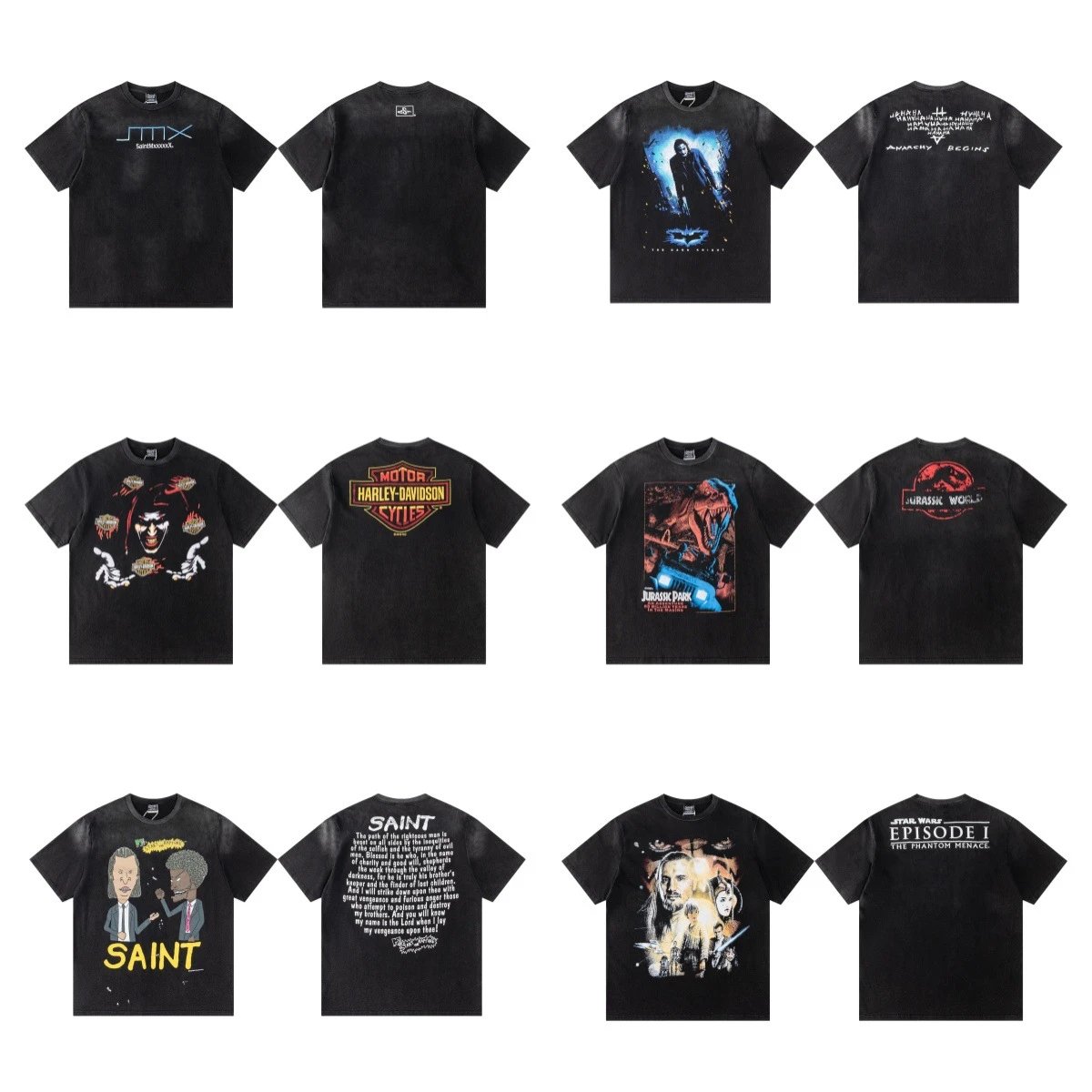 Design Star Wars Episode I The Phantom Menace Graphic T-Shirt Black T-Shirts - 2