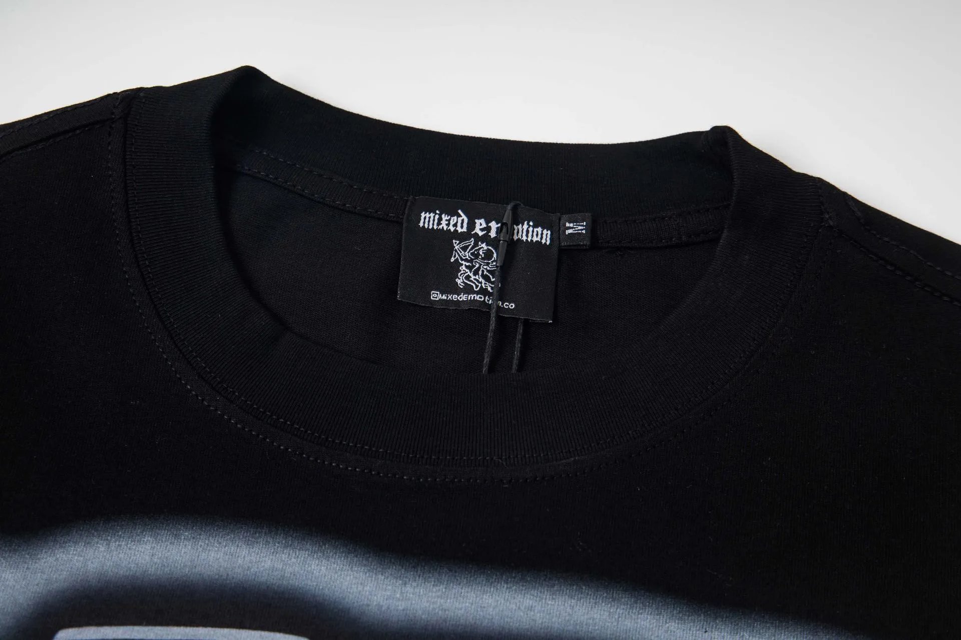 Design Mixed Emotion Motif Established in 2019 Long Sleeve Graphic Tee Black T-Shirts - 13