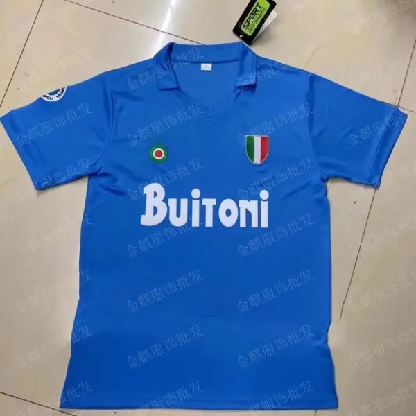 FIGC (Federazione Italiana Giuoco Calcio) Buitoni Sponsor Jersey Blue Polo Tops Polo - 1