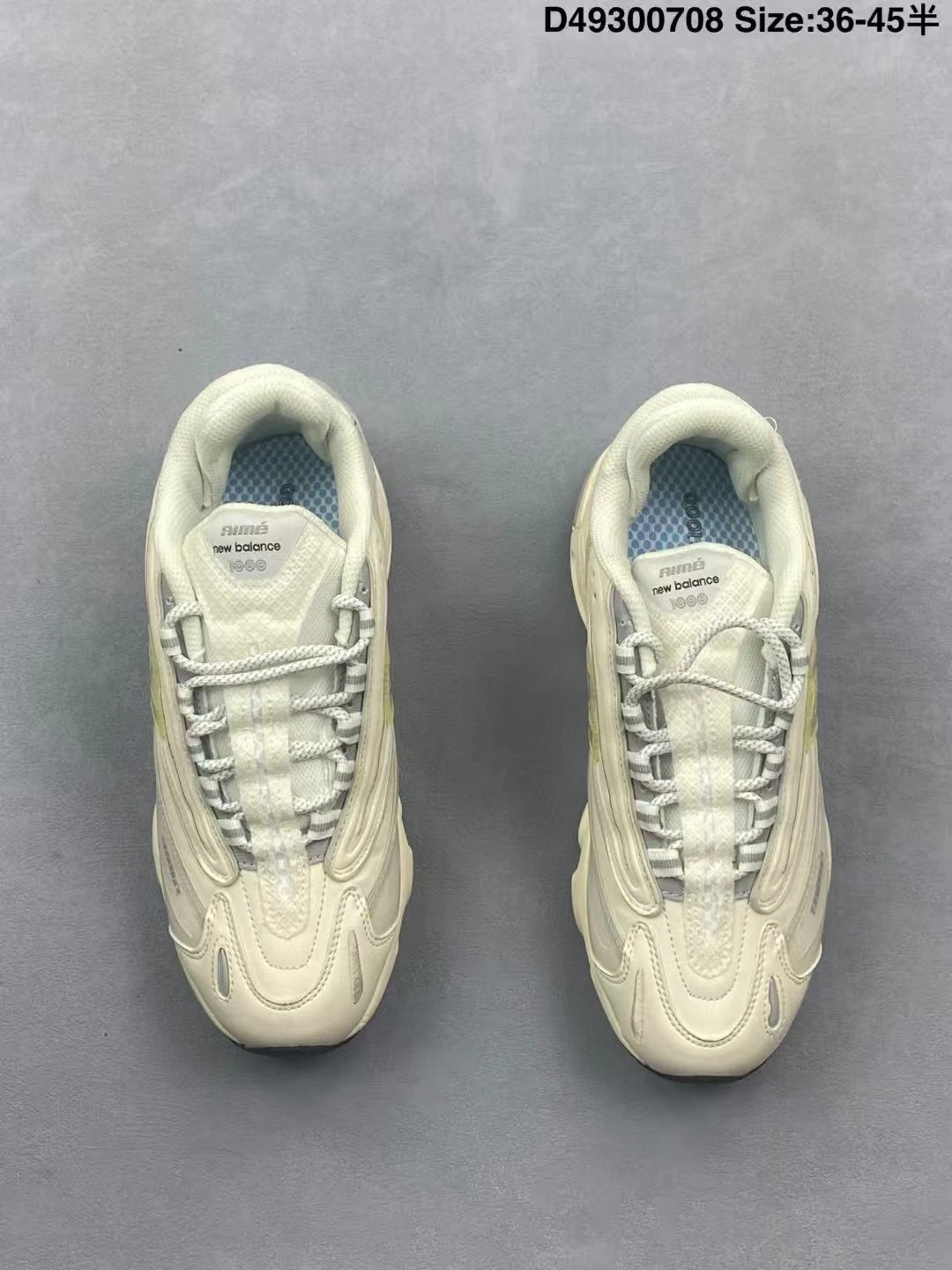 New Balance 1000 Silver Metallic Cream Chunky Sneakers - 3