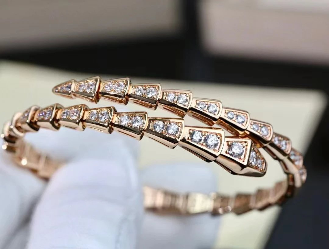 Bvlgari Serpenti Viper Diamond Bracelet Silver Jewelry - 2