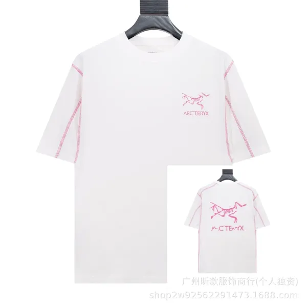 Arc'teryx Bird Logo T-Shirt White with Pink Stitching - 1