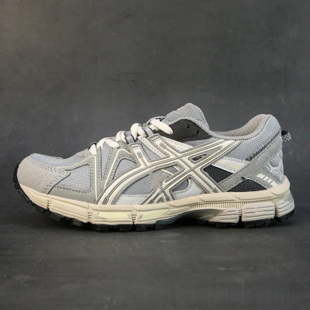 Asics Gel-Kayano 14 White / Gray / Olive Green Running Shoes - 2