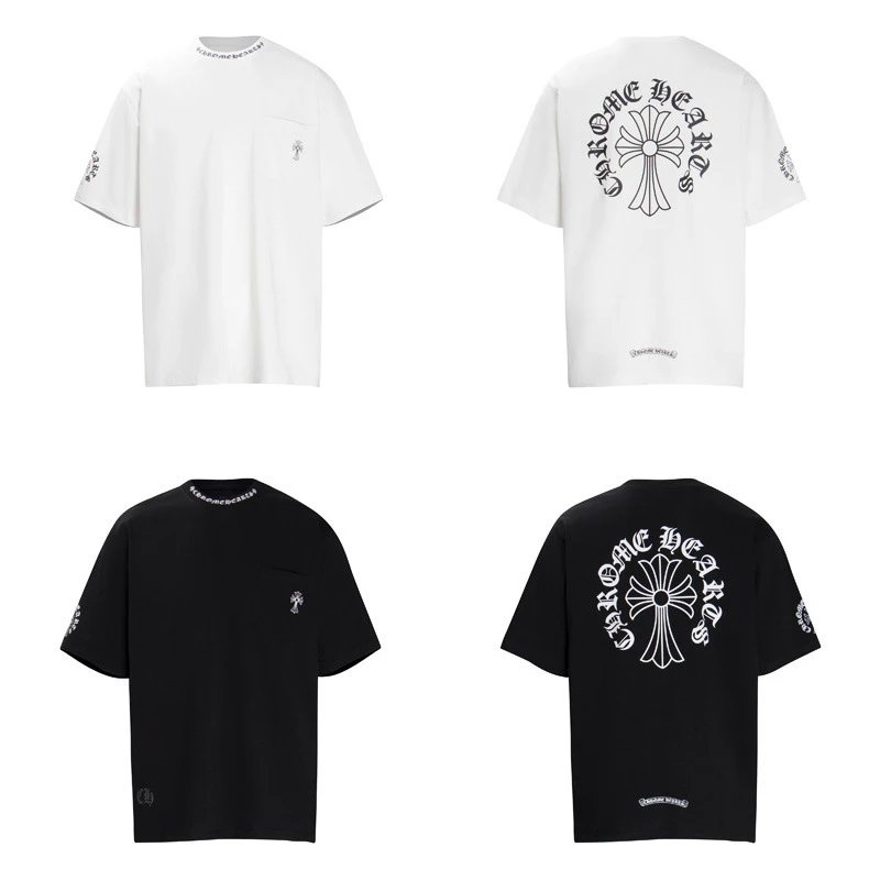 Chrome Hearts Cross Logo Embroidered Pink White T-Shirt - 19