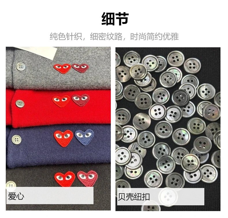 Comme des Garçons Play Heart Logo Navy Cardigan - 5
