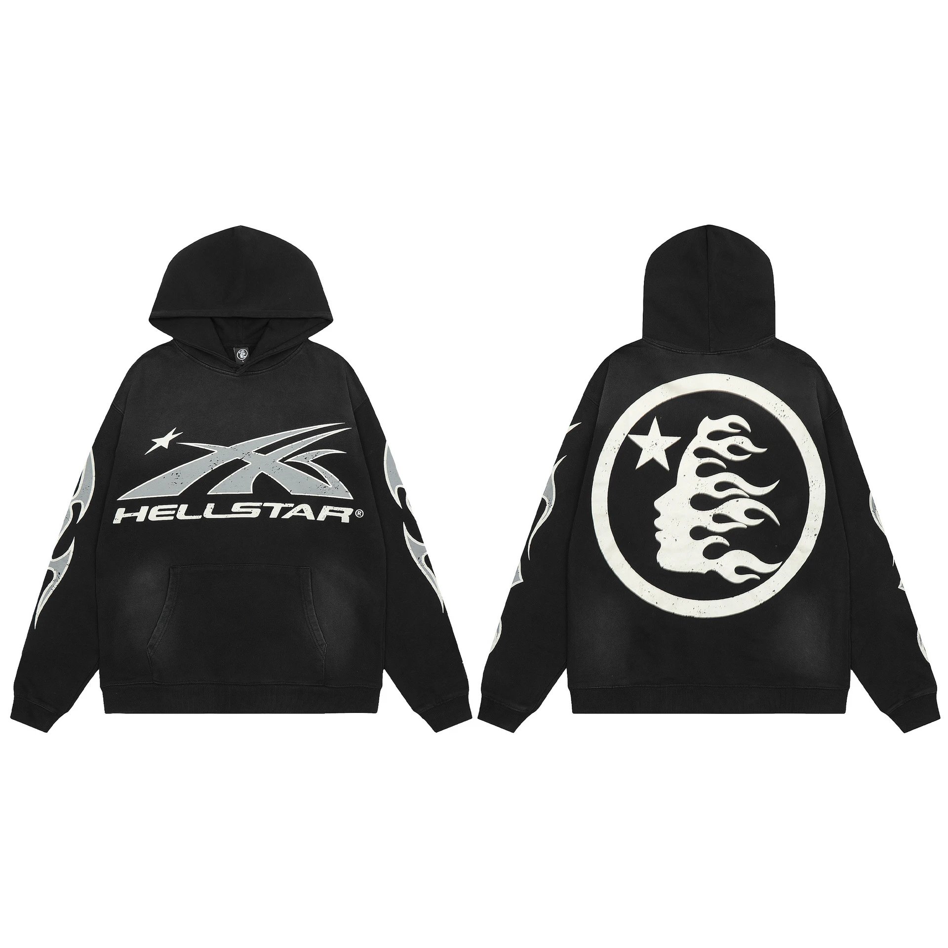 Hellstar Star Flame Hoodie Black - 16