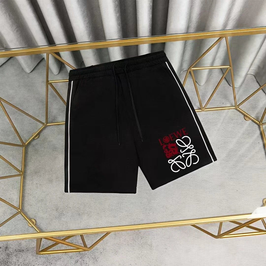 Loewe Logo Patch White Shorts with Black Stripe - 18