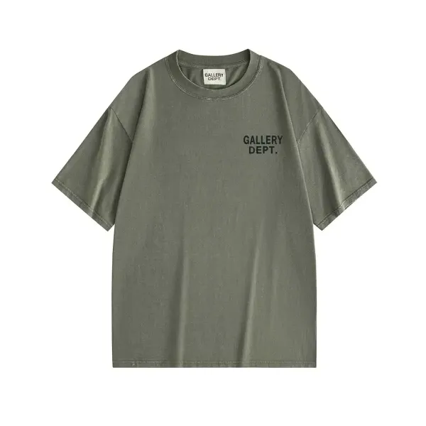 Gallery Dept. Logo Print Oversized T-Shirt Army Green - 1
