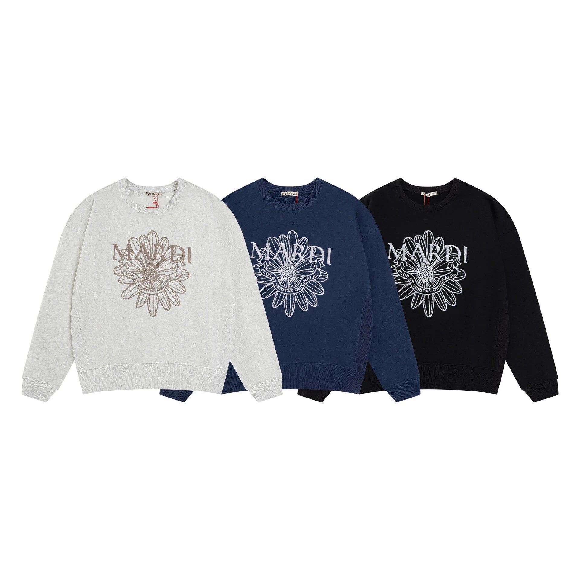 Mardi Mercredi Floral Logo Navy Hoodie - 3