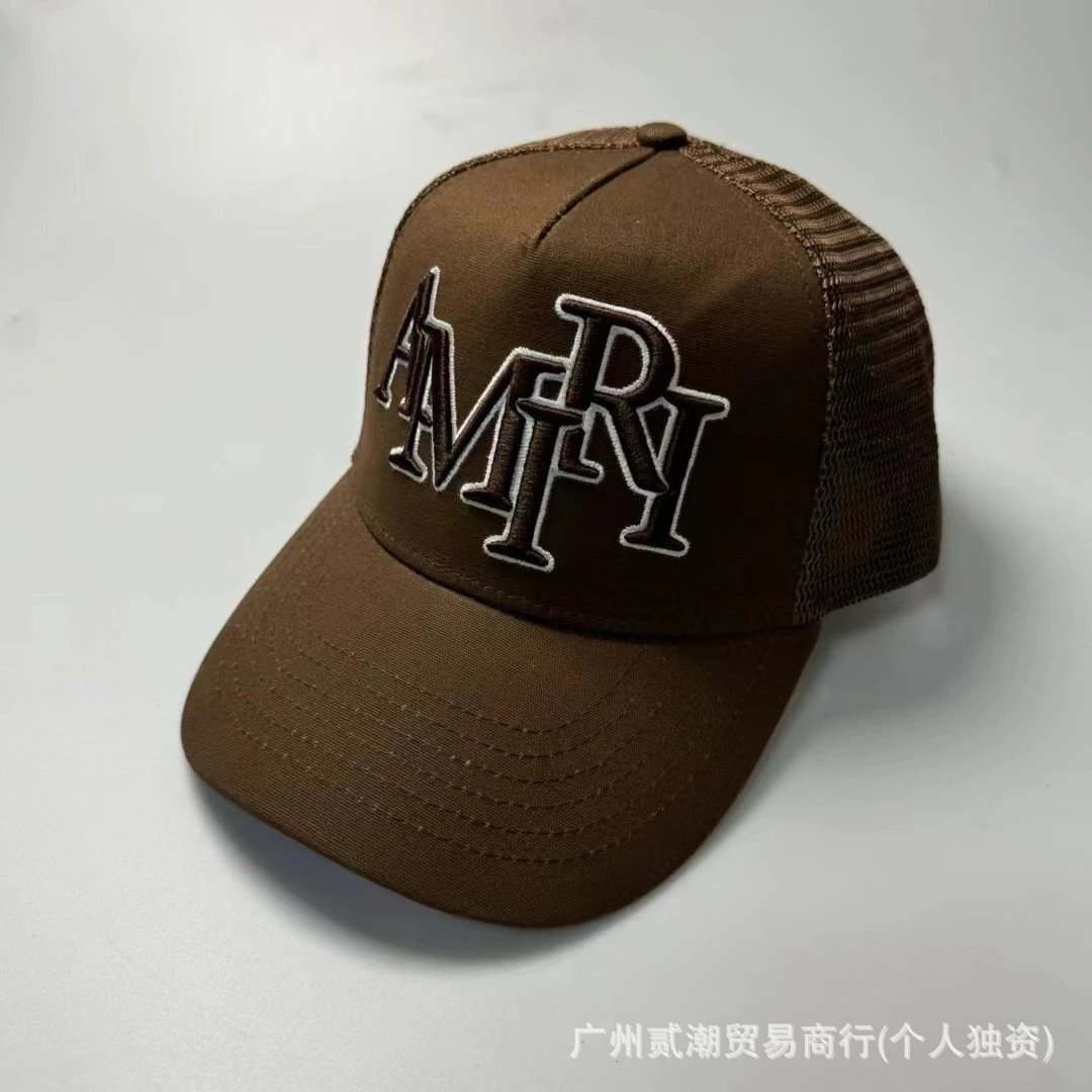 Amiri Logo Embroidered Mesh Trucker Cap Light Blue Baseball Cap - 6