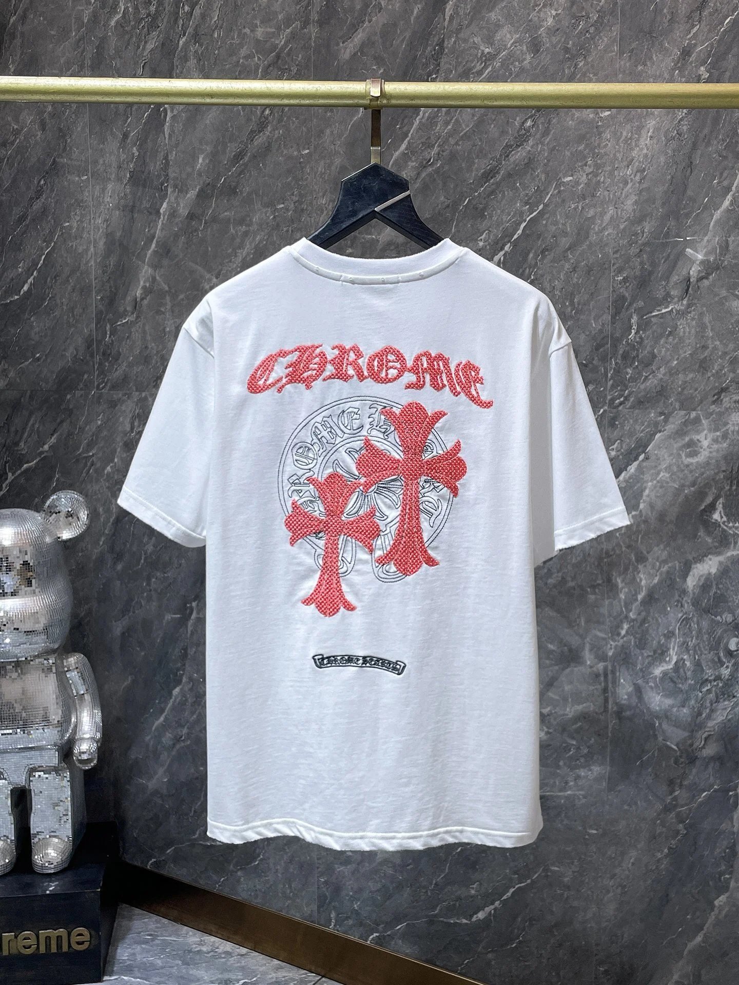 Chrome Hearts Embroidered Circle Logo White T-Shirt - 24
