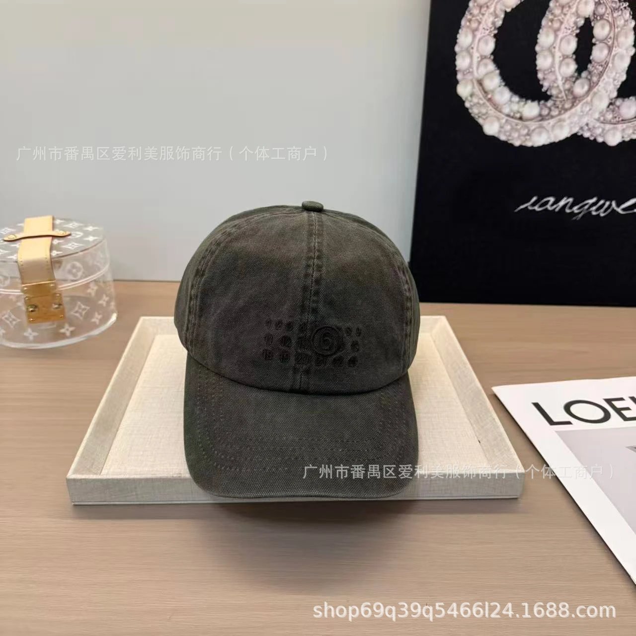 Design Baseball Cap Army Green Washed Cotton Cap - 11