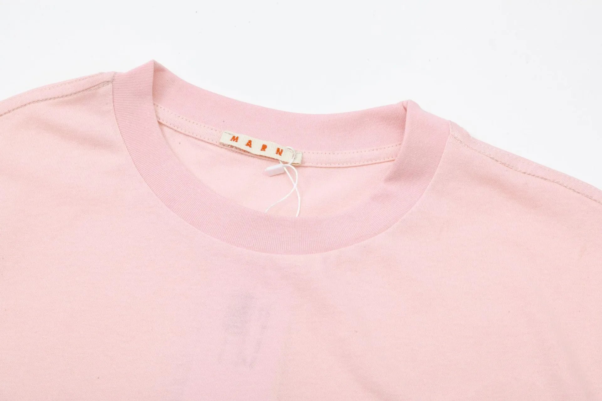 Marni Logo Print Orange Brushstroke T-Shirt White - 4