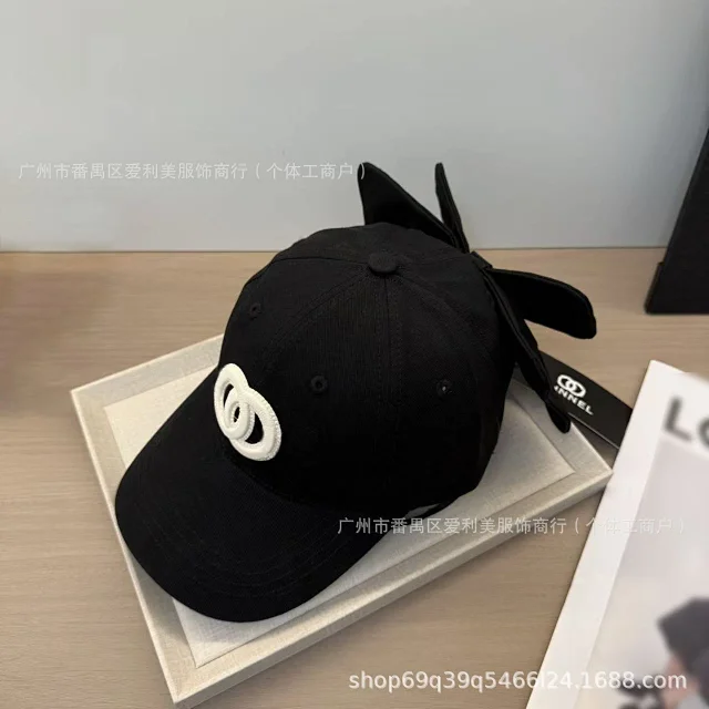 Unbranded Hats Baseball Cap with Interlocking Ring Embroidery and Back Bow product detail image 7