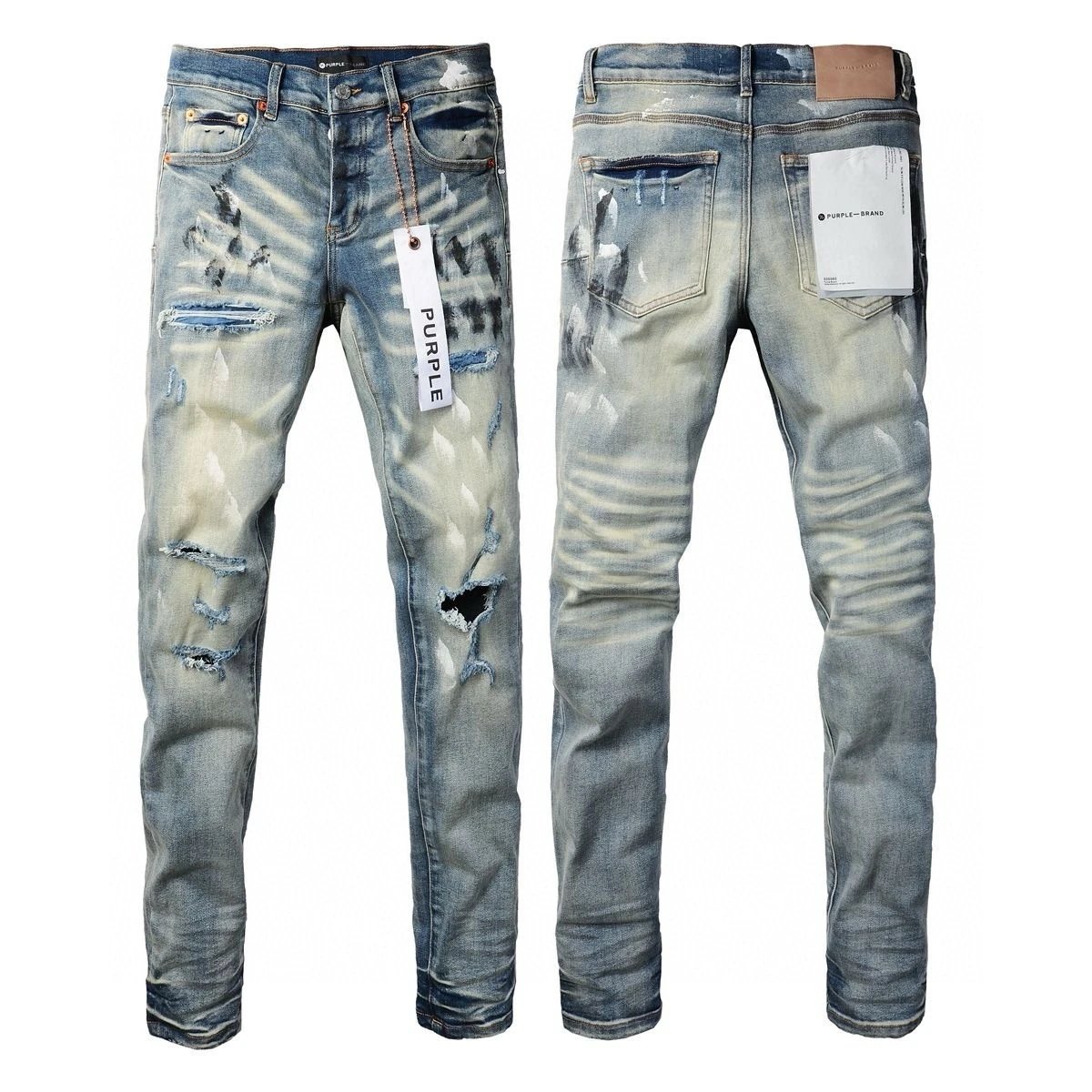 Amiri Acid Wash Distressed Slim Fit Jeans - 10