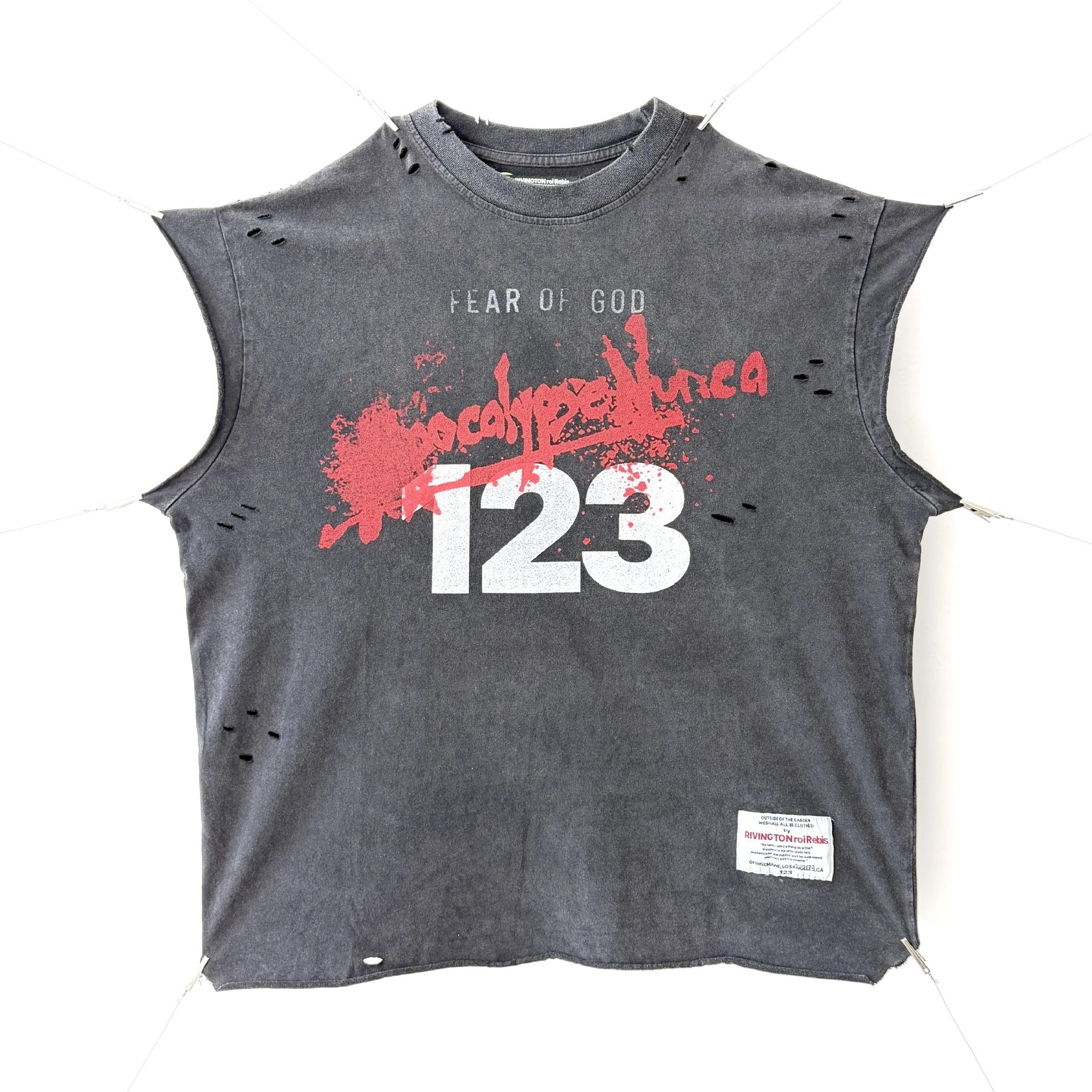 Design Sleeveless Graphic Tee Dark Gray T-Shirt - 19