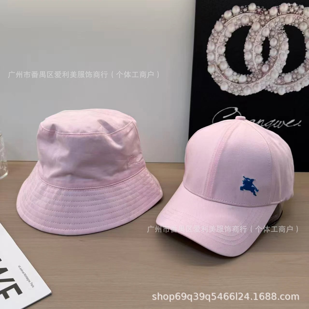 Design Bucket Hat Pink Cotton Canvas Hat - 5