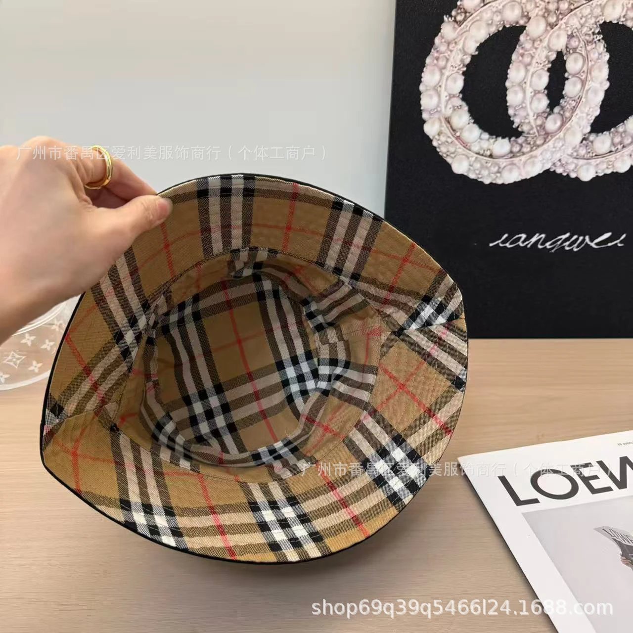Design Bucket Hat Pink Cotton Canvas Hat - 10