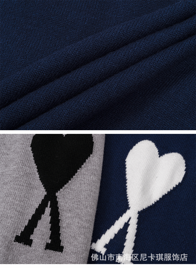 Ami Paris Heart Logo Turtleneck Sweater Forest Green - 7