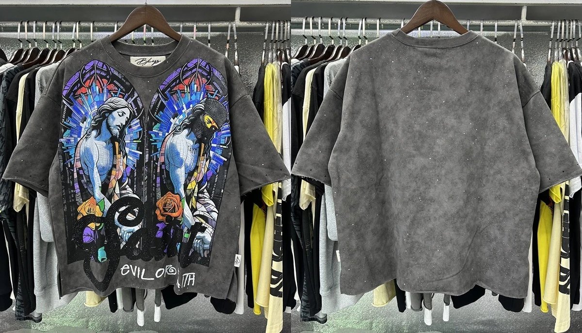 Design Bkys Punk Skull Graphic Oversized T-Shirt Black T-Shirts - 20