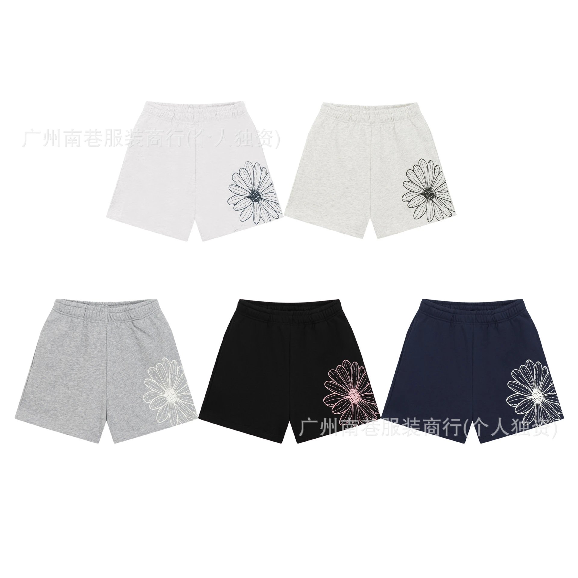 Design Daisy Print Navy Shorts - 4