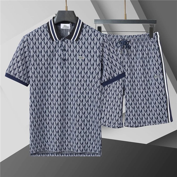Lacoste Matching Sets Short-Sleeve Top and Drawstring Shorts Set — 454 Sapphire Blue