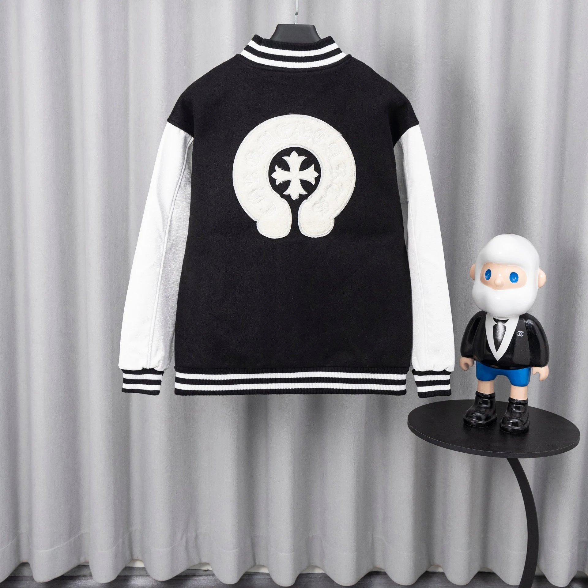 Chrome Hearts Varsity Jacket Black and White Outerwear Jacket - 37