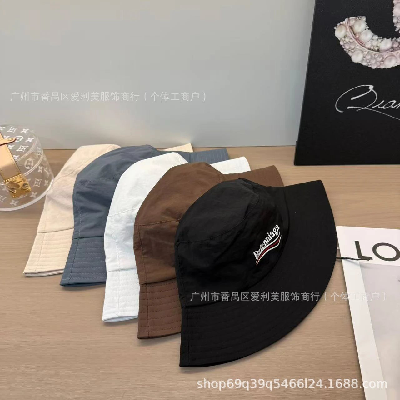Balenciaga Logo Embroidered Yellow Bucket Hat - 3