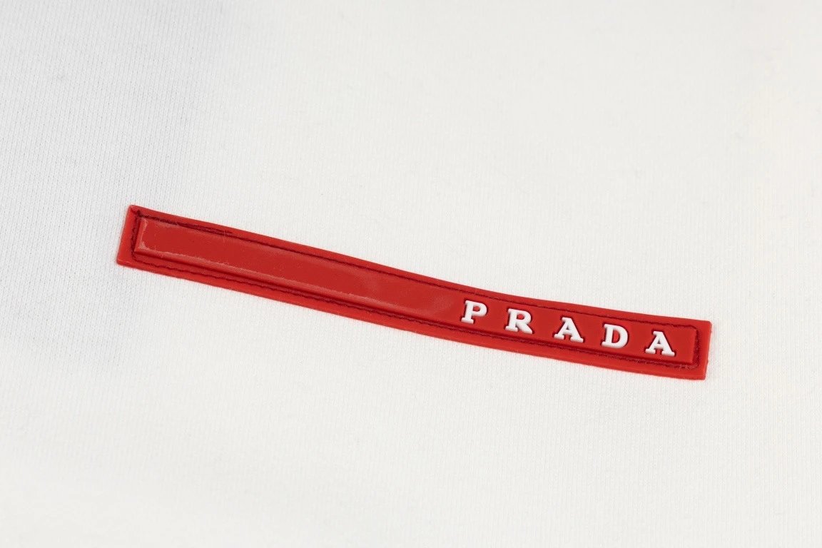 Prada Logo Patch Crewneck Sweatshirt White Sweater - 5