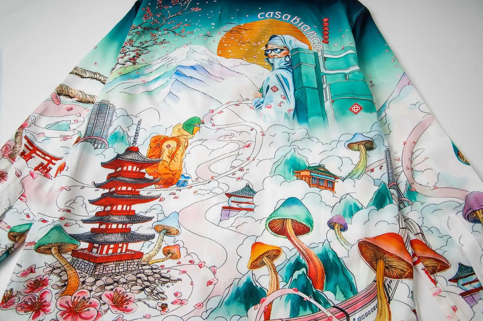 Casablanca Resort Print Long-Sleeve Shirt White - 24