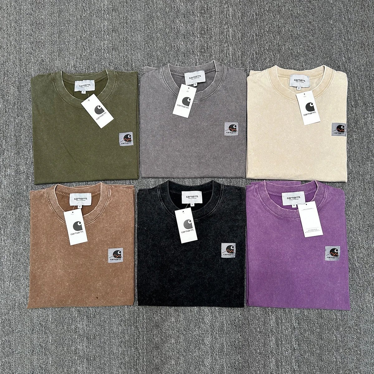 Carhartt Work In Progress Carhartt WIP Acid Wash Brown T-Shirt T-Shirts - 4