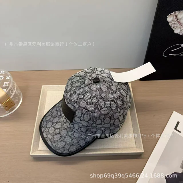 Coach Hats Baseball Cap with All-Over C Pattern and Leather Logo Patch product detail image 14